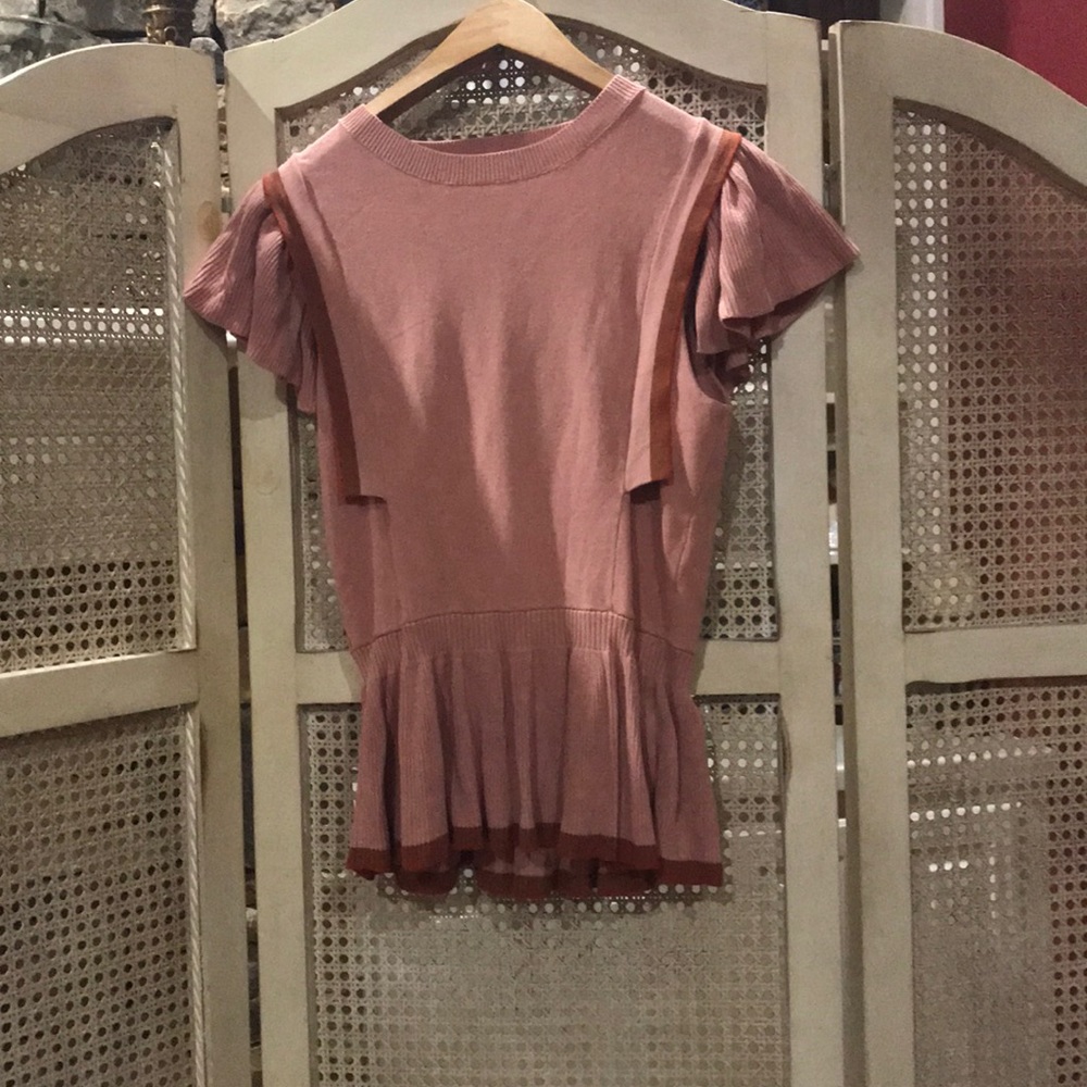 Blush Peplum Sweater Shirt
